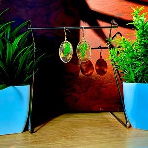 Handcrafted Fern resin earrings
